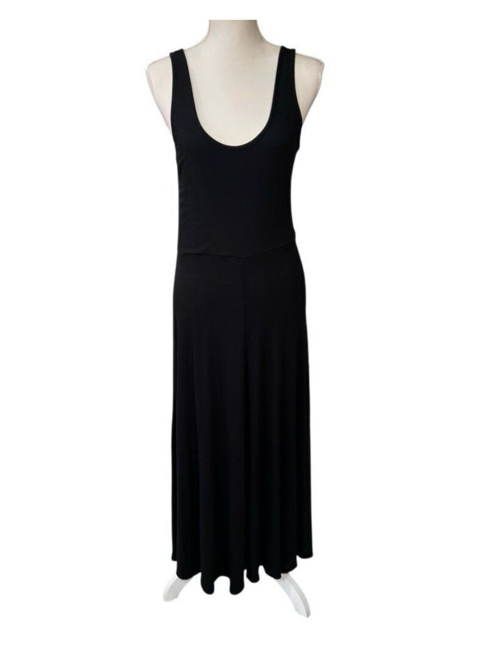 Marine Layer NWT Lexi Rib Fit & Flare Midi Dress Black Size Large